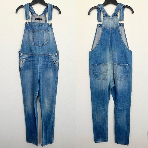 3x1 Women's Selvedge Denim Overalls Full Length Medium Wash Blue Size Medium - Picture 1 of 12